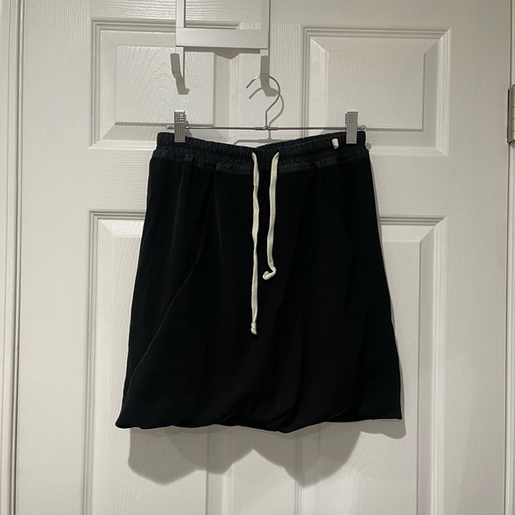 Rick Owens Dresses & Skirts - Rick Owens Black Mini Skirt with White Drawstring